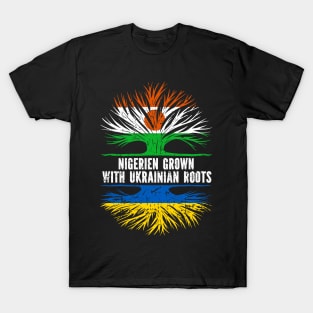 Nigerien Grown with Ukrainian Roots Flag T-Shirt